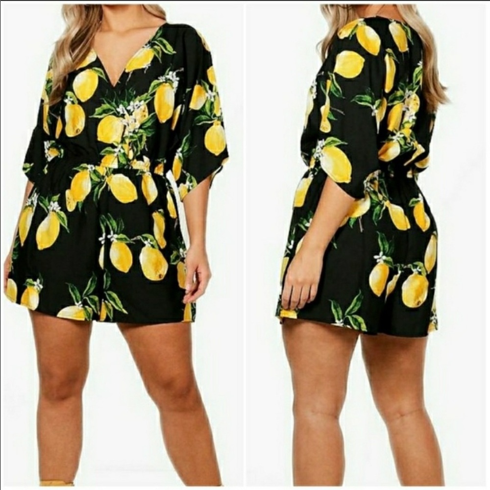 Lemon Print Romper